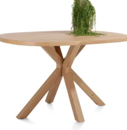 Nyborg, bartafel 150 x 110 cm - Deens ovaal - centrale poot hout (hoogte: 92 cm)