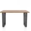 Nyborg, bartafel 150 x 100 cm - rand boomvorm - V-poot geheel metaal (hoogte: 92 cm)