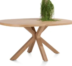 Nyborg, eetkamertafel 150 x 110 cm - Deens ovaal - centrale poot hout