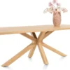 Nyborg, eetkamertafel 230 x 100 cm - rand boomvorm - centrale poot hout