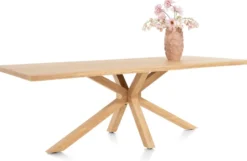 Nyborg, eetkamertafel 230 x 100 cm - rand boomvorm - centrale poot hout