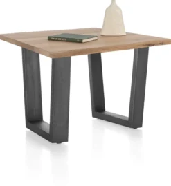 Nyborg, eetkamertafel 150 x 100 cm - rand boomvorm - V-poot geheel metaal
