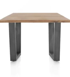Nyborg, eetkamertafel 150 x 100 cm - rand boomvorm - V-poot geheel metaal