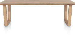 Nyborg, eetkamertafel 230 x 100 cm - rand boomvorm - V-poot hout