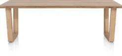 Nyborg, eetkamertafel 230 x 100 cm - rand boomvorm - V-poot hout