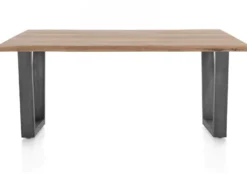 Nyborg, eetkamertafel 200 x 100 cm - rand boomvorm - V-poot geheel metaal