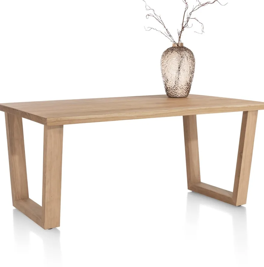 Nyborg, eetkamertafel 150 x 100 cm - rechte zijkant - V-poot hout