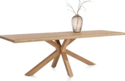 Nyborg, eetkamertafel 230 x 100 cm - rechte zijkant - centrale poot hout