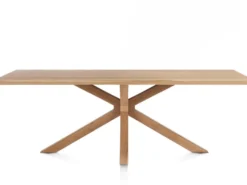 Nyborg, eetkamertafel 230 x 100 cm - rechte zijkant - centrale poot hout