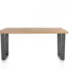 Nyborg, eetkamertafel 150 x 100 cm - rechte zijkant - V-poot geheel metaal