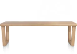 Nyborg, eetkamertafel 230 x 100 cm - rechte zijkant - V-poot hout