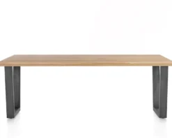 Nyborg, eetkamertafel 200 x 100 cm - rechte zijkant - V-poot geheel metaal