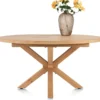 Nyborg, uitschuiftafel 150 (+ 40) x 130 cm - Deens ovaal - centrale poot hout