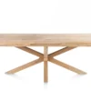 Nyborg, uitschuiftafel 190 (+ 50) x 100 cm - rand boomvorm - centrale poot hout