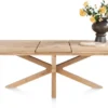 Nyborg, uitschuiftafel 190 (+ 50) x 100 cm - rechte zijkant - centrale poot hout