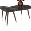 Nyla, Salontafel 2-delig, keramiek antraciet, onderstel steelbrown
