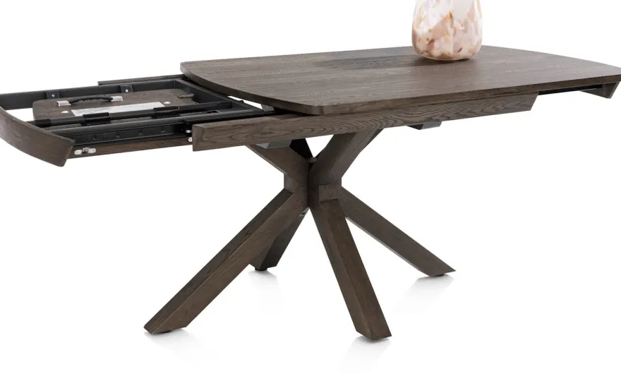 Nyon, uitschuiftafel 140 (+ 50) x 100 cm - Basalt