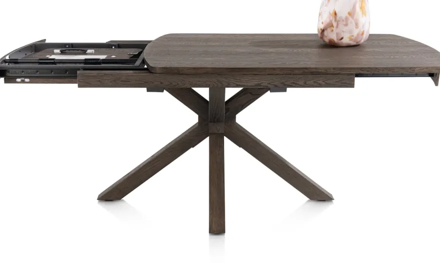 Nyon, uitschuiftafel 140 (+ 50) x 100 cm - Basalt