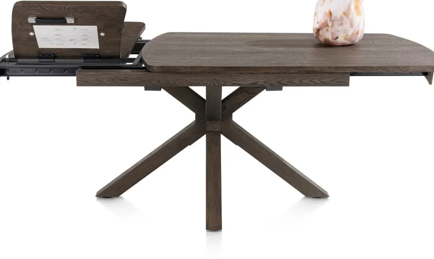 Nyon, uitschuiftafel 140 (+ 50) x 100 cm - Basalt