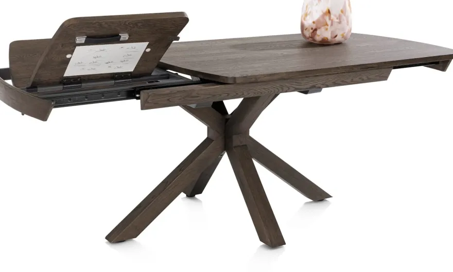 Nyon, uitschuiftafel 140 (+ 50) x 100 cm - Basalt