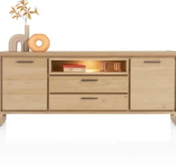 Nystead, dressoir 180 cm. - 2-deuren + 2-laden + 1-niche (+ LED)