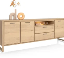 Nystead, dressoir 240 cm. - 3-deuren + 2-laden + 1-niche (+ LED)