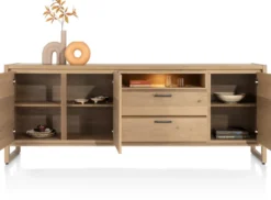 Nystead, dressoir 240 cm. - 3-deuren + 2-laden + 1-niche (+ LED)