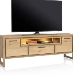 Nystead, lowboard 170 cm. - 2-deuren + 1-lade + 1-niche (+ LED)