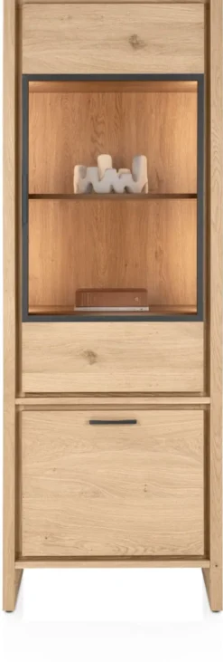 Nystead, vitrine small - 70 cm - 1-glasdeur + 1-deur (+ LED)