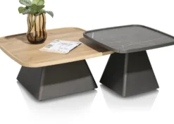 Oskar, salontafel 60 x 60 cm - HPL - Onyx