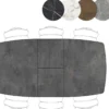 Palace, uitschuiftafel 160 (+ 50) x 110 cm - 4-poten - Antraciet
