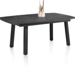 Palace, uitschuiftafel 160 (+ 50) x 110 cm - 4-poten - Antraciet