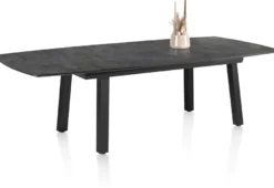Palace, uitschuiftafel 160 (+ 50) x 110 cm - 4-poten - Antraciet