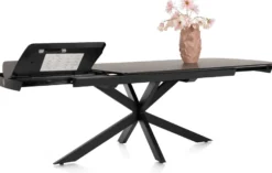 Pavalon, uitschuiftafel 170 (+ 60) x 100 cm - Antraciet