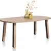 Pavarotti, eetkamertafel 180 x 108 cm - 4-poot - metaal met houtinleg - tafelpoten (4) met houtinleg