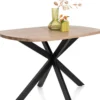 Pavarotti, eetkamertafel 130 x 110 cm - ovaal - x-poot centraal - metaal - centrale poot metaal