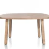 Pavarotti, eetkamertafel 150 x 120 cm - ovaal - 4-poot - metaal met houtinleg - tafelpoten (4) met houtinleg