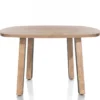 Pavarotti, eetkamertafel 130 x 110 cm - ovaal - 4-poot - metaal met houtinleg - tafelpoten (4) met houtinleg
