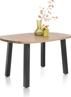 Pavarotti, eetkamertafel 130 x 110 cm - ovaal - 4-poot - metaal - tafelpoten (4) metaal