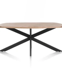 Pavarotti, eetkamertafel 180 x 108 cm - x-poot centraal - metaal - centrale poot metaal
