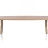 Pavarotti, eetkamertafel 240 x 108 cm - 4-poot - metaal met houtinleg - tafelpoten (4) met houtinleg