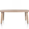 Pavarotti, eetkamertafel 210 x 108 cm - 4-poot - metaal met houtinleg - tafelpoten (4) met houtinleg