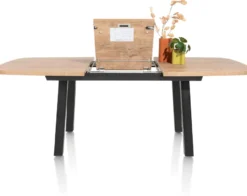 Pavarotti, uitschuiftafel 160 (+ 50) x 110 cm - 4-poot - metaal - tafelpoten (4) metaal