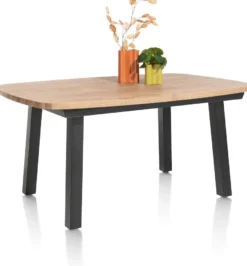 Pavarotti, uitschuiftafel 160 (+ 50) x 110 cm - 4-poot - metaal - tafelpoten (4) metaal