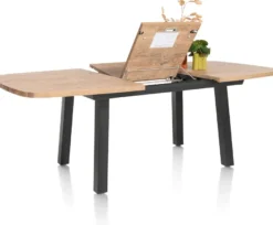 Pavarotti, uitschuiftafel 160 (+ 50) x 110 cm - 4-poot - metaal - tafelpoten (4) metaal