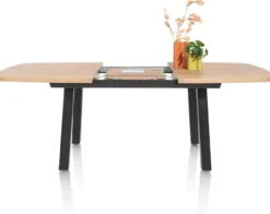 Pavarotti, uitschuiftafel 160 (+ 50) x 110 cm - 4-poot - metaal - tafelpoten (4) metaal