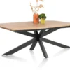 Pavarotti, uitschuiftafel 190 (+ 60) x 110 cm - x-poot centraal - metaal - centrale poot metaal