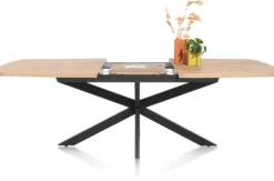 Pavarotti, uitschuiftafel 190 (+ 60) x 110 cm - x-poot centraal - metaal - centrale poot metaal