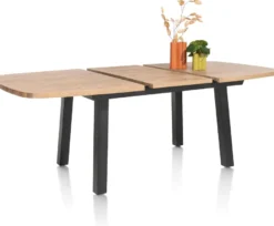 Pavarotti, uitschuiftafel 190 (+ 60) x 110 cm - 4-poot - metaal