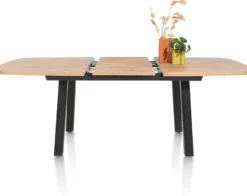 Pavarotti, uitschuiftafel 190 (+ 60) x 110 cm - 4-poot - metaal